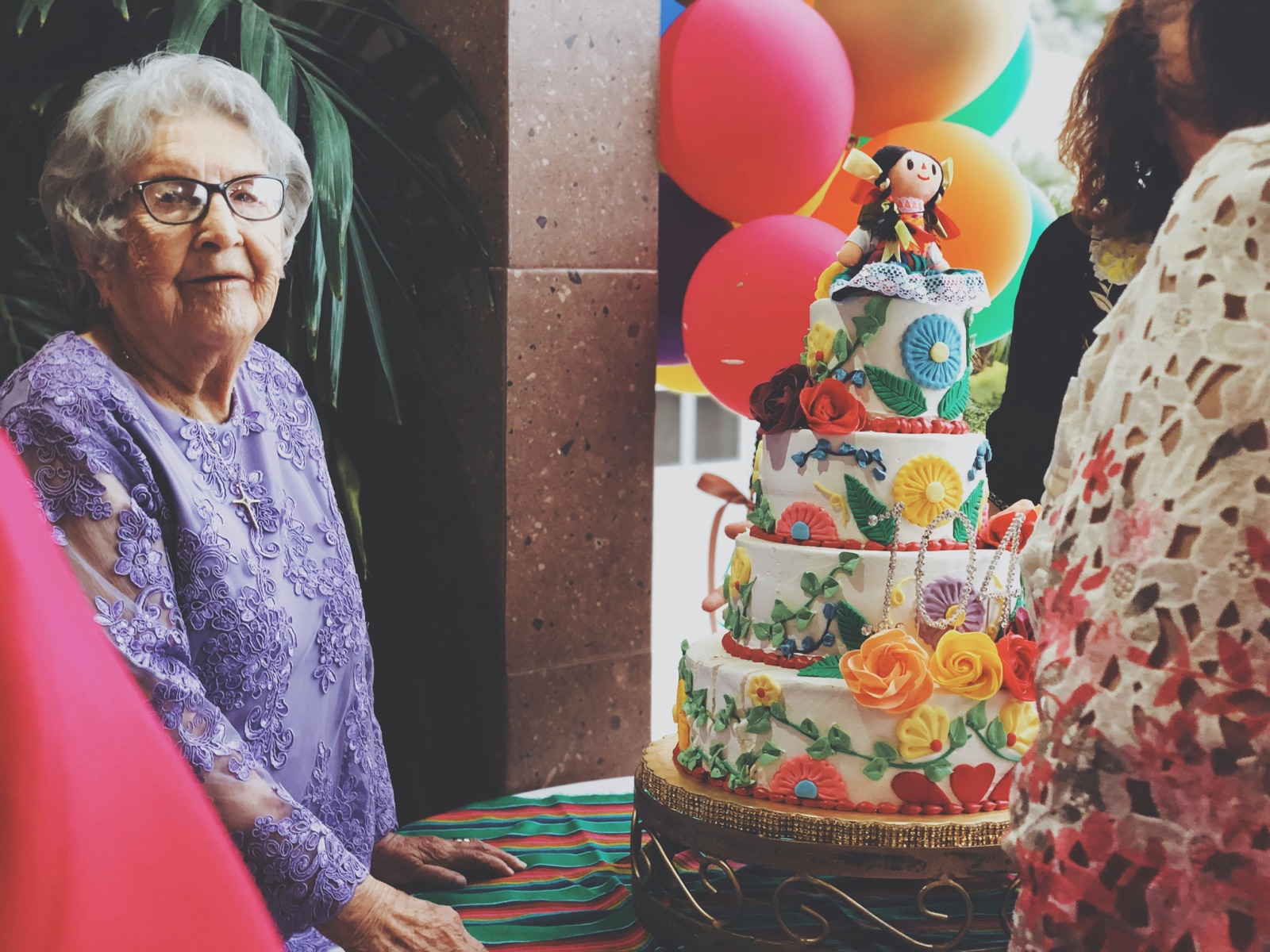 A Villa Bernardo resident enjoying a familiar creative activity