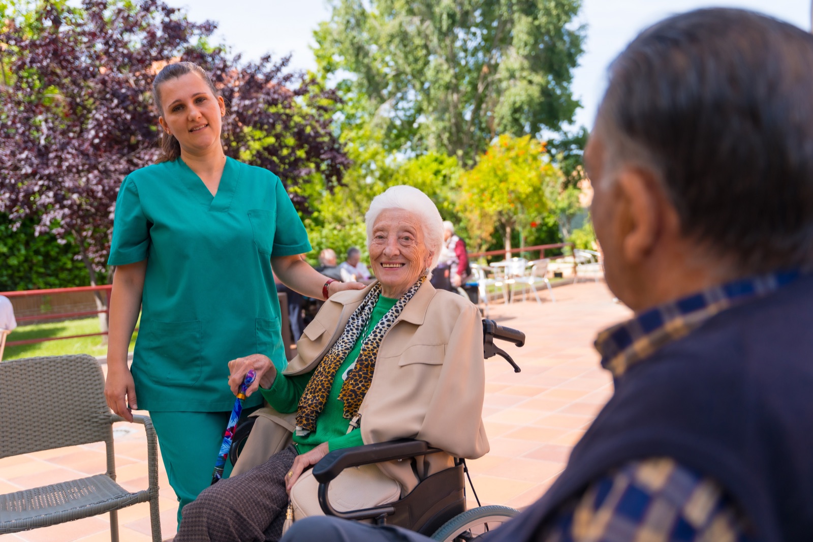 Residents enjoying an outdoor activity